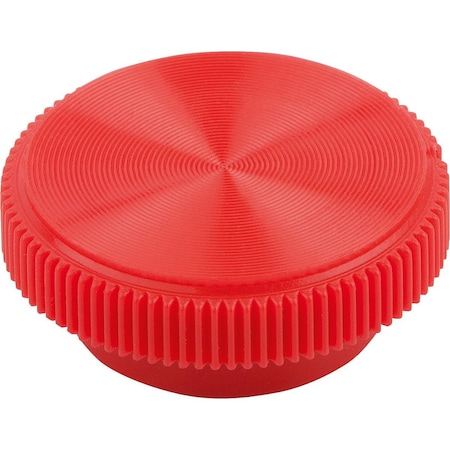 Knurled Knob With Hexagon Socket For=M03, D1=9,5 H=4,5, Thermoplastic Red